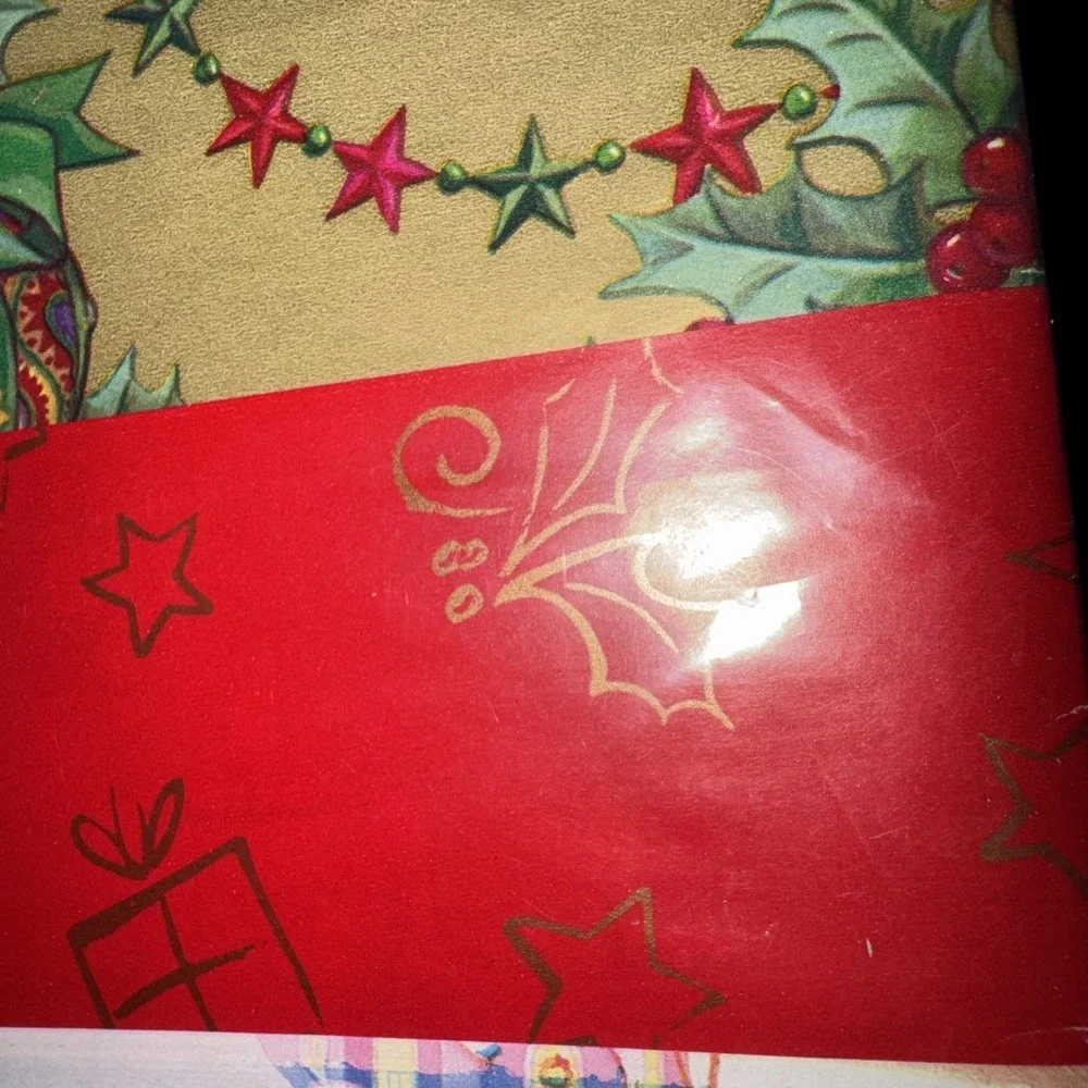 (2) 50sft VTG Cleo Wrapping Paper Christmas 8 Sheets/designs Santa Ornaments NOS